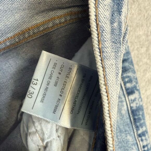 Brand New Kancan Juniors Size 13/30 90s Flared Leg Jeans Light Blue Acid Wash - Picture 7 of 13